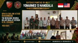 Atasi Kekeringan di Perbatasan, Pos Kout Satgas Yonarmed 13/Nanggala Gelar Sholat Istisqa Bersama Warga di Masjid Al-Ikhlas Senaning